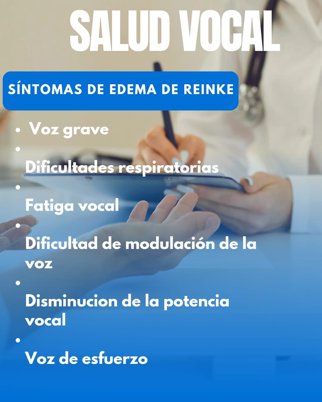 Síntomas de edema de Reinke